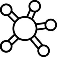 A black and white image of a network of circles vector