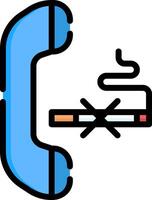 A phone with a cigarette and a cigarette vector