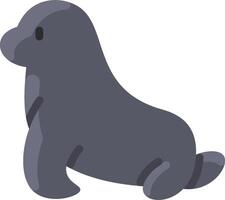 A seal sitting on the ground with its head down vector
