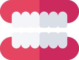 A toothbrush with a white tooth and a red tooth vector