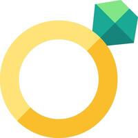 A yellow ring with a green diamond in the center vector
