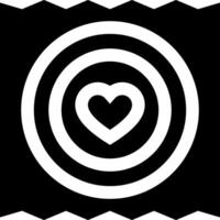 A black and white heart in a circle on a black background vector