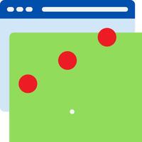 A computer screen with red dots on it vector