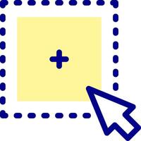 A square with a plus sign and a mouse cursor vector