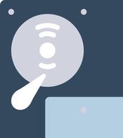 A white disk with a blue background vector