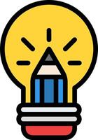 A light bulb with a pencil inside it vector