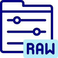 Raw file icon with a blue background vector