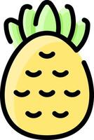 A cartoon pineapple with a green leaf on it vector