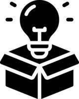 An idea light bulb inside a box vector