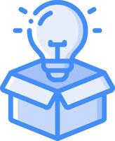 A light bulb is inside a box vector