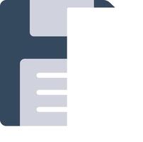 A floppy disk icon with a white sheet of paper vector