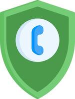 A green shield with a phone icon on it vector