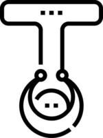 A black and white drawing of a wrench vector