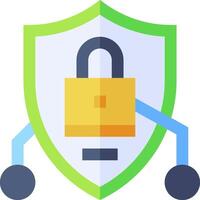 A shield with a padlock on it vector