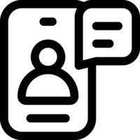 A phone with a chat bubble and a person in the middle vector