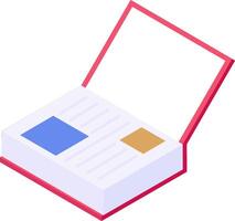 A book with a square on top of it vector