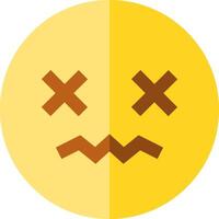 A yellow emoticion with crossed eyes vector