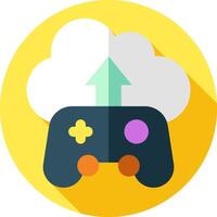 A game controller with an arrow pointing up vector