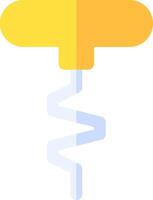 A yellow wine corkscrew icon vector