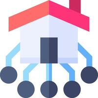 A house with a network of dots around it vector