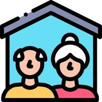 An icon of a couple in front of a house vector