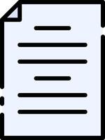 A paper document icon with a black line vector