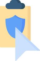 A folder with a shield icon and a paper with a paper arrow vector