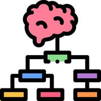 A brain with colored blocks on it vector