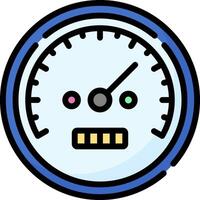 A cartoon speedometer with a face on it vector