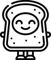 A cartoon character of toast with a smile vector