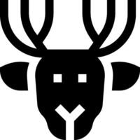 A black deer head with horns on it vector
