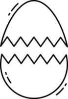 An easter egg with a line drawing of a zigzag pattern vector