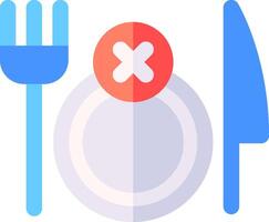 A plate with a fork and knife on it vector