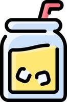 A jar of lemonade with a straw vector