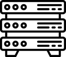 A black and white image of a server rack vector