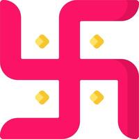 A pink and yellow symbol with a cross in the middle vector