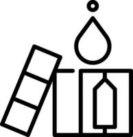 A black and white icon of a box with a drop of water vector