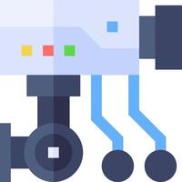 A flat icon of a camera with a remote control vector