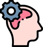 A person's head with a gear in the middle vector