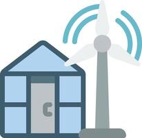 A house with a wind turbine and a house with a wind turbine vector