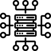 A black and white image of a server vector