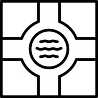 A black and white square with a circle in the middle vector