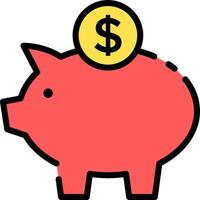 A piggy bank with a dollar sign on top vector