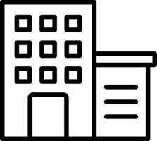Building icon with a window and a door vector