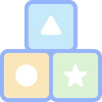 A colorful set of blocks with a star and a triangle vector