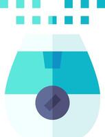 A blue and white icon with a blue and white object vector