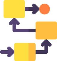 A diagram of a flow chart with arrows pointing to different directions vector
