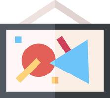 A flat icon of a colorful triangle and triangle vector