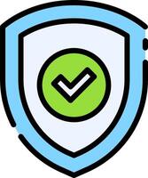 A shield with a tick mark on it vector
