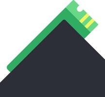 A green and black rectangle with a yellow stripe vector